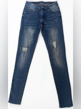 Women’s Mid Wash Ripped Skinny Jeans